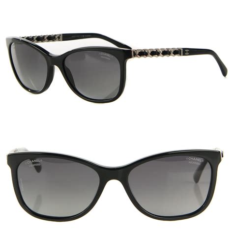 chanel cat eye black sunglasses butterfly chain|CHANEL .